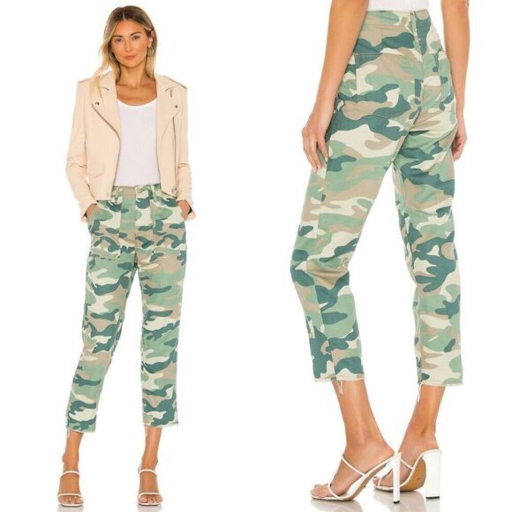 Mother Shaker Chop Crop Camouflage‎ High-rise Straight Leg Pants, Size 26